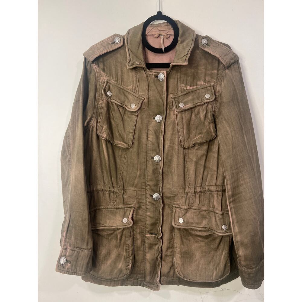 Free People Women's Not Your Brothers Surplus Jacket Military Army Cargo Size S - Picture 5 of 12
